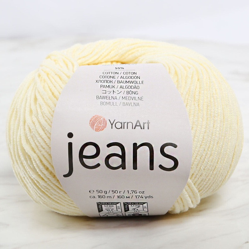 YarnArt Jeans Knitting Yarn, Baby Yellow – 86