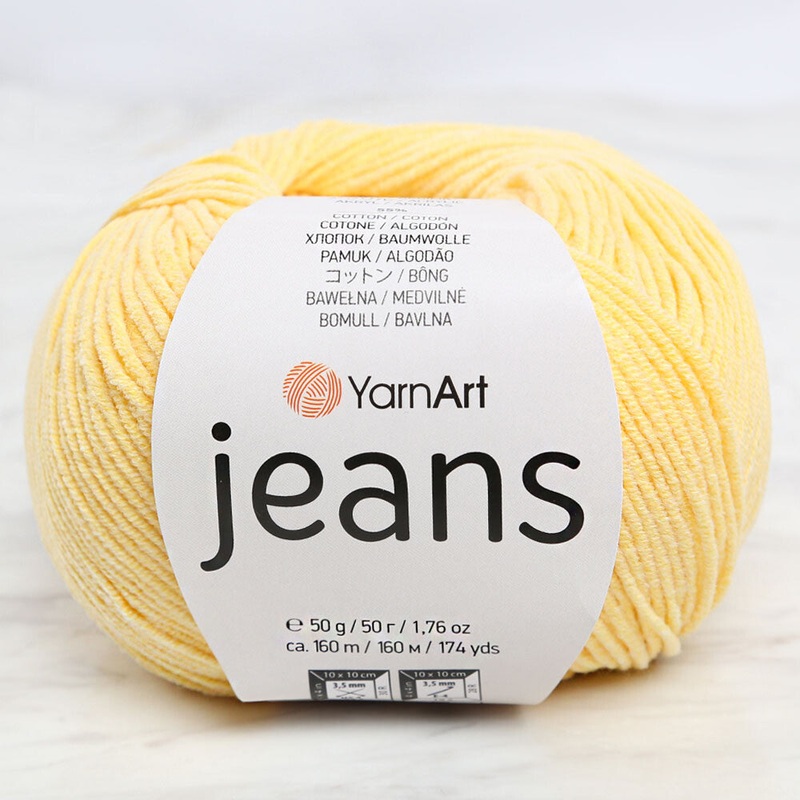 YarnArt Jeans Knitting Yarn, Light Yellow – 88