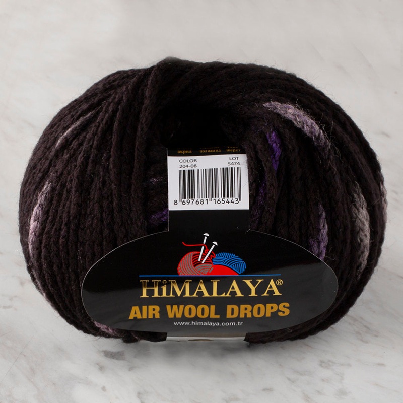 Himalaya Air Wool Drops Speckled Yarn, Black – 20408