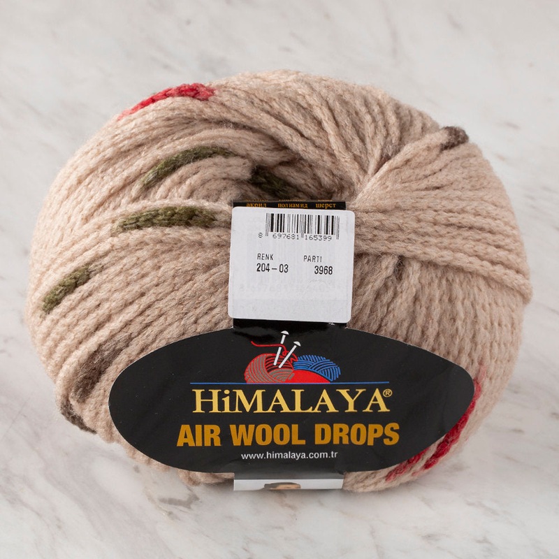 Himalaya Air Wool Drops Speckled Yarn, Brown – 20403