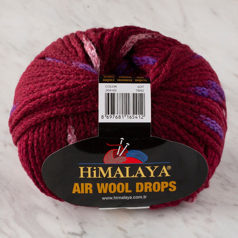 Himalaya Air Wool Drops Speckled Yarn, Claret – 20405
