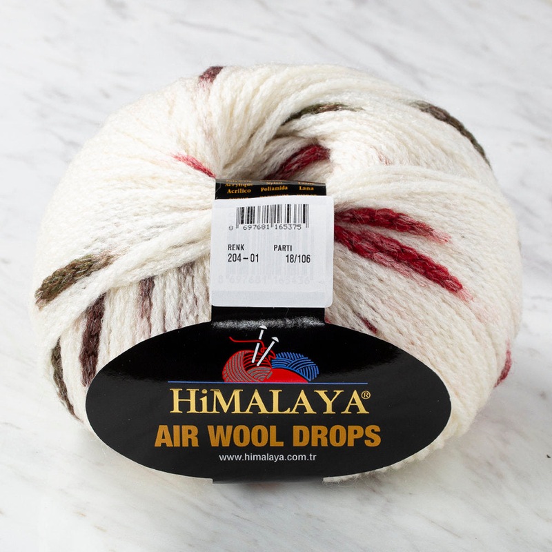 Himalaya Air Wool Drops Speckled Yarn, Cream – 20401