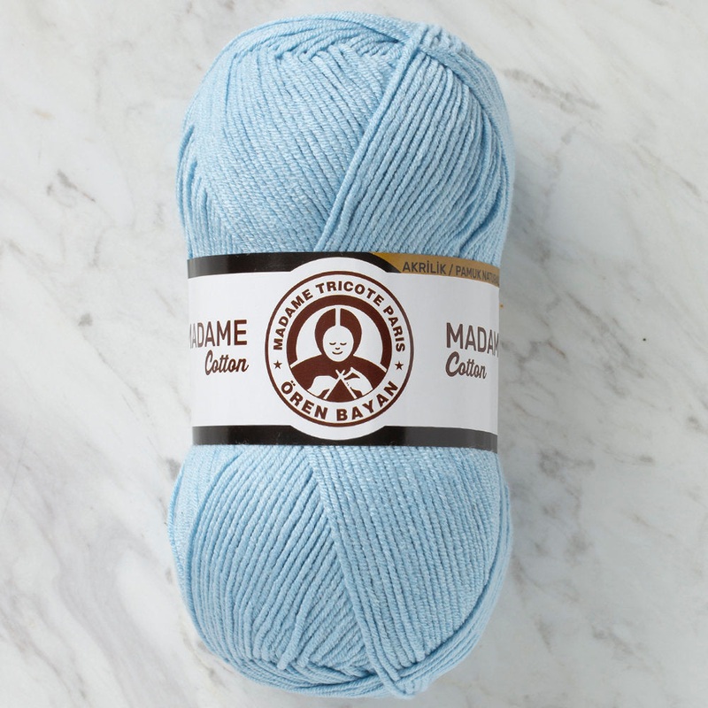 Madame Tricote Paris Madame Cotton Yarn, Light Blue – 014