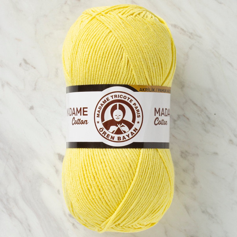 Madame Tricote Paris Madame Cotton Yarn, Yellow – 006