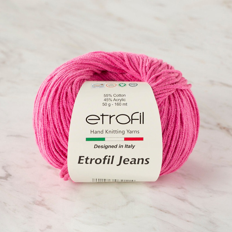 Etrofil Jeans Knitting Yarn, Dark Pink – 010