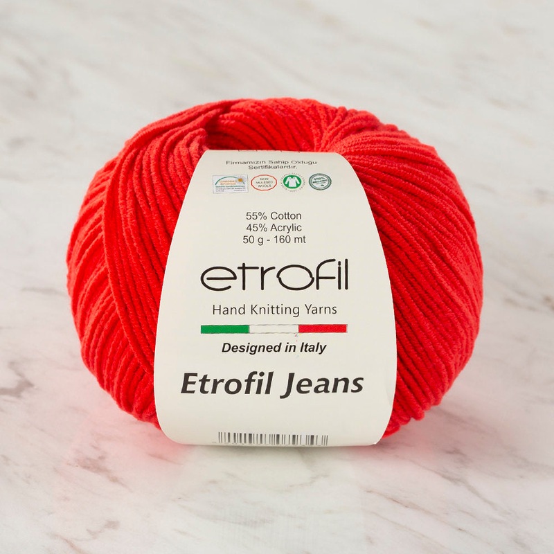 Etrofil Jeans Knitting Yarn, Red – 036