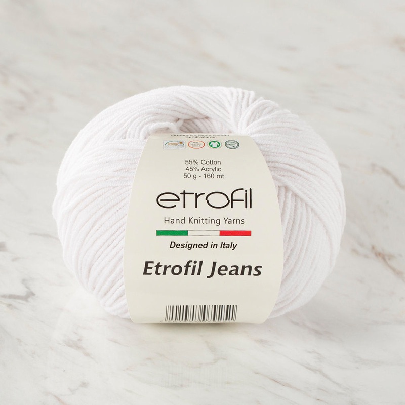 Etrofil Jeans Knitting Yarn, White – 027