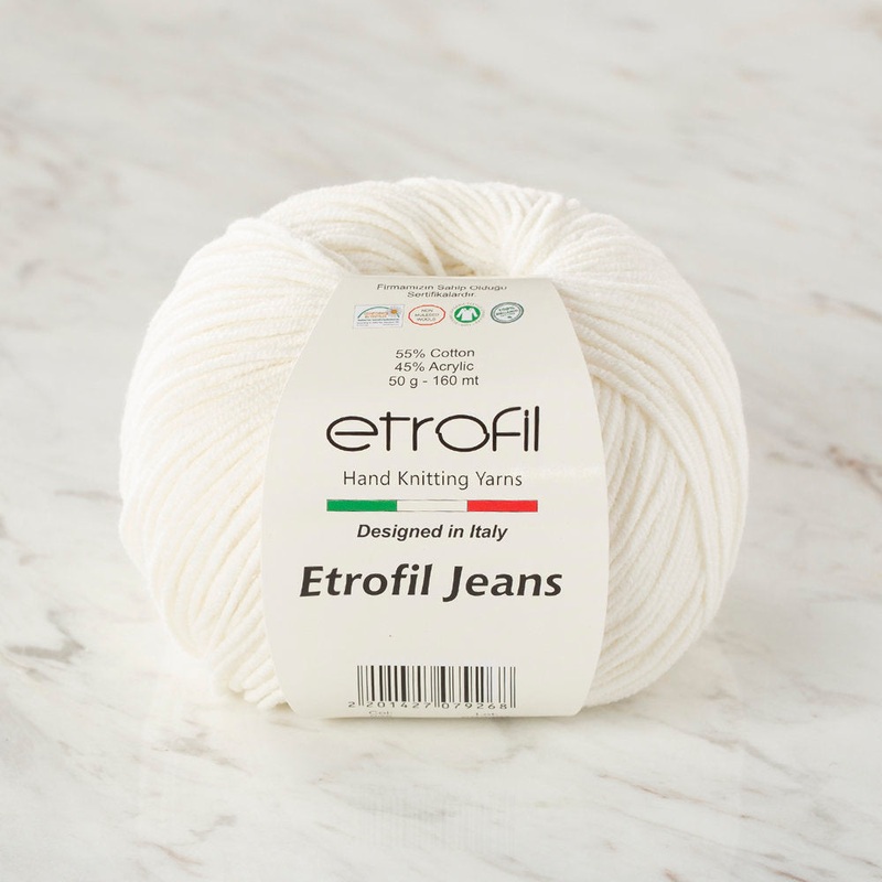 Etrofil Jeans Knitting Yarn, White – 028