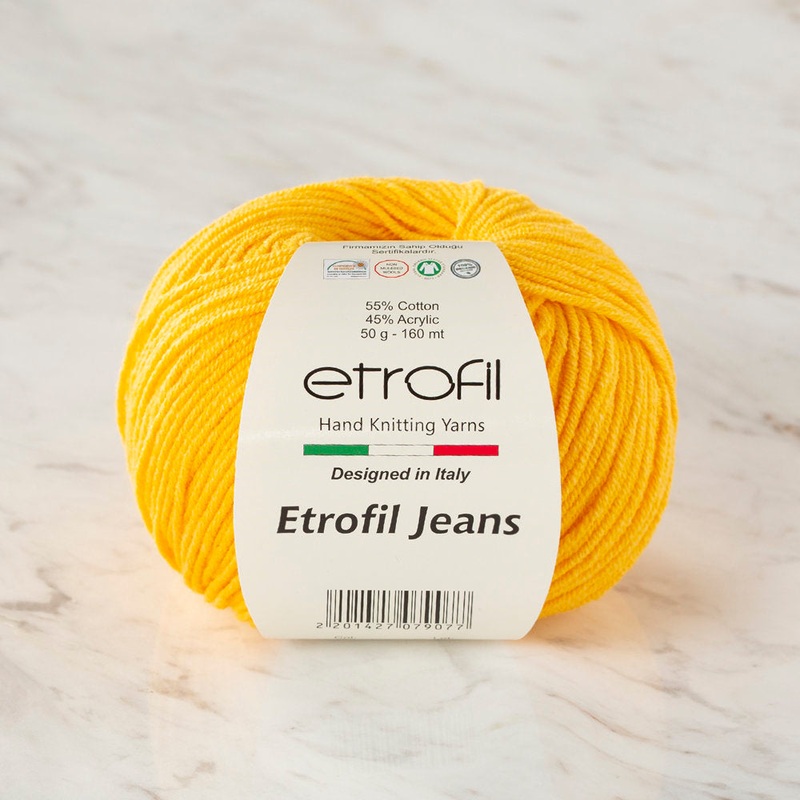 Etrofil Jeans Knitting Yarn, Yellow – 006