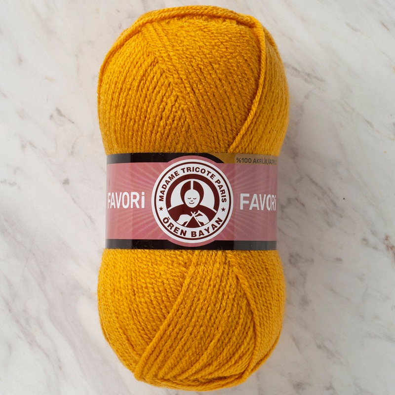 Madame Tricote Paris Favori Knitting Yarn, Mustard Yellow – 115