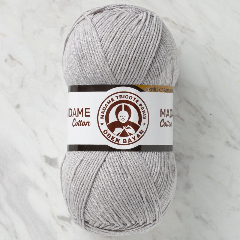 Madame Tricote Paris Madame Cotton Yarn, Grey – 001