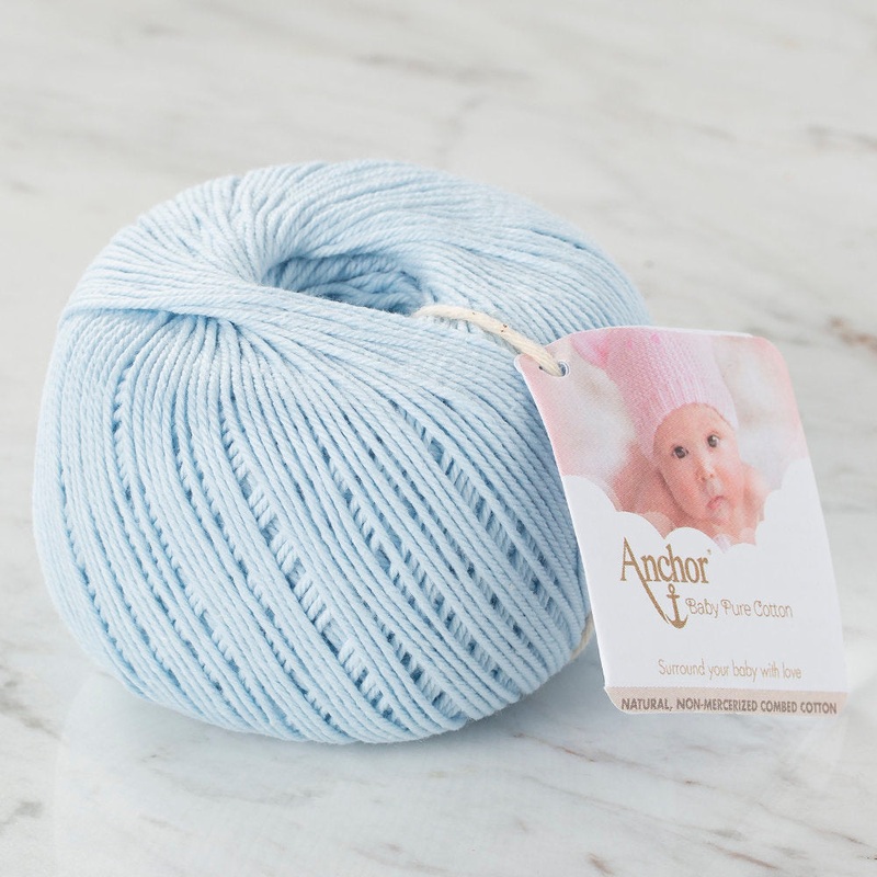 Anchor Baby Pure Cotton 4ply Yarn, Baby Blue – 00128