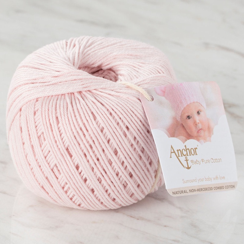 Anchor Baby Pure Cotton 4ply Yarn, Baby Pink – 00431