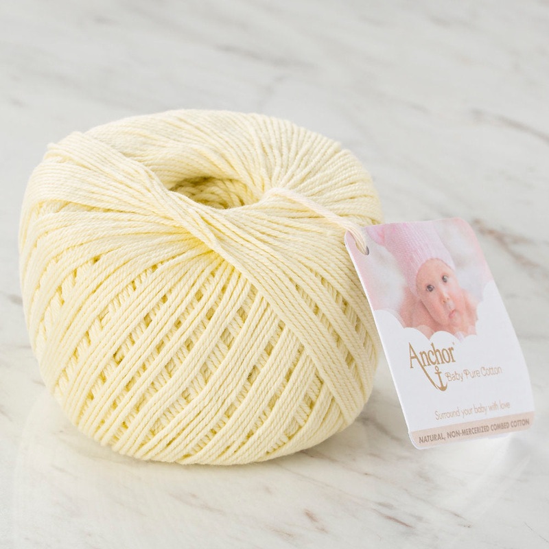 Anchor Baby Pure Cotton 4ply Yarn, Light Yellow – 00106