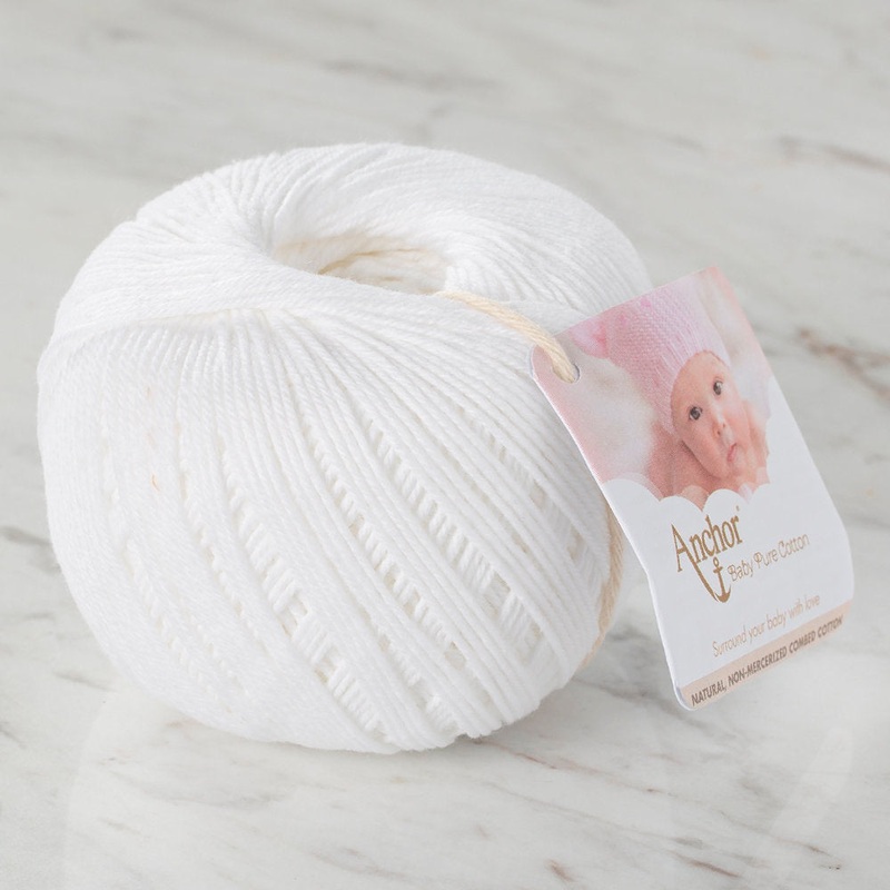 Anchor Baby Pure Cotton 4ply Yarn, White – 01131