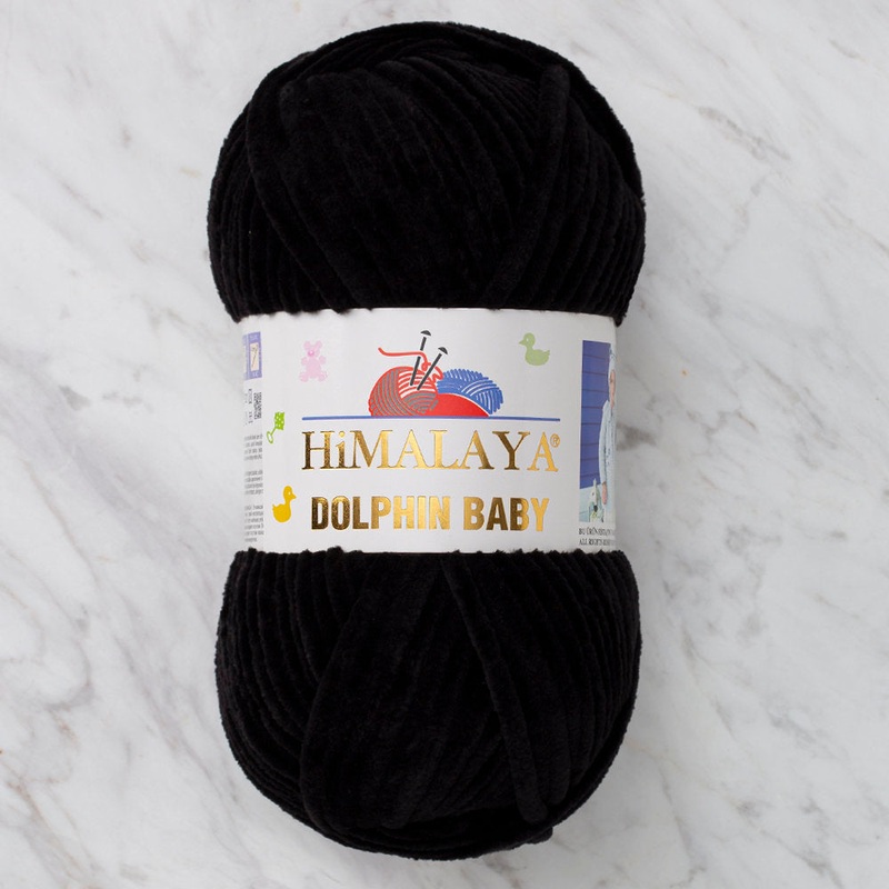 Himalaya Dolphin Baby Chenille Yarn, Black – 80311