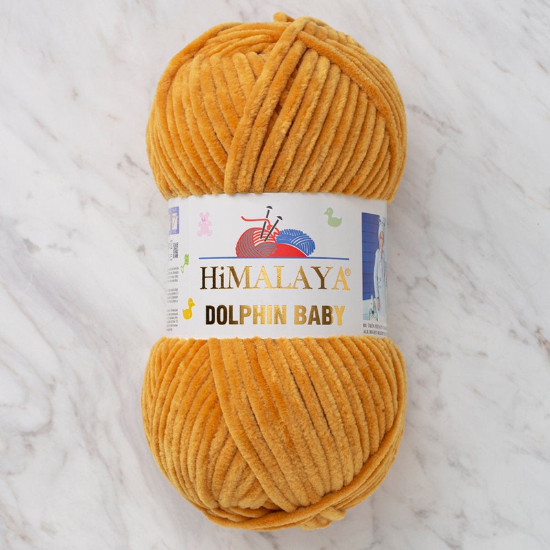 Himalaya Dolphin Baby Chenille Yarn, Mustard Yellow – 80330