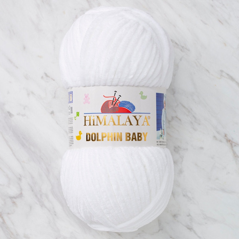Himalaya Dolphin Baby Chenille Yarn, White – 80301
