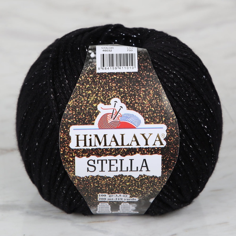 Himalaya Stella Hand Knitting Yarn,Black – 46032