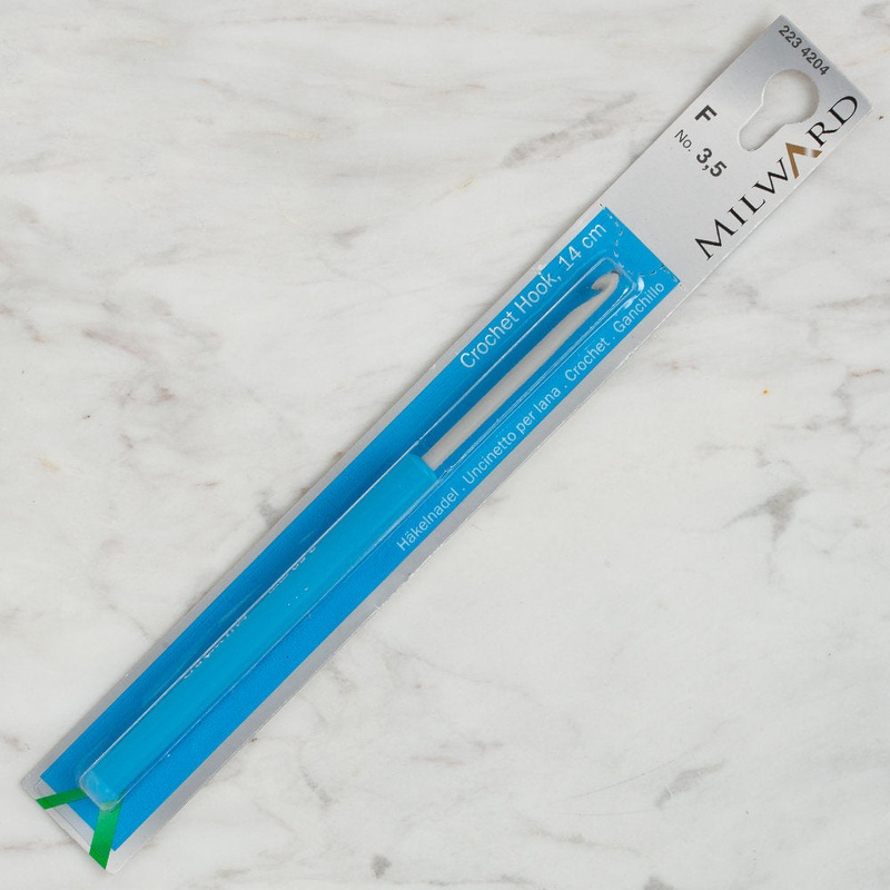Milward Aluminium Crochet Hook with Plastic Handle 14 cm, size 3,5 mm