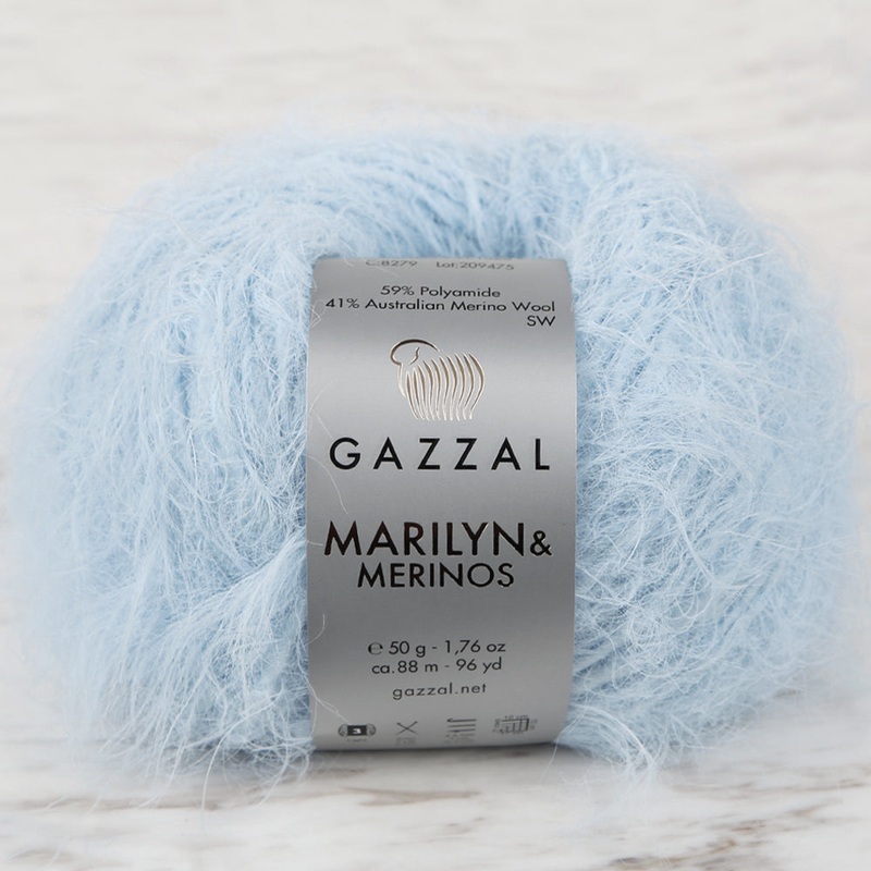 Gazzal Marilyn&Merinos Hand Knitting Yarn,Blue – 8279
