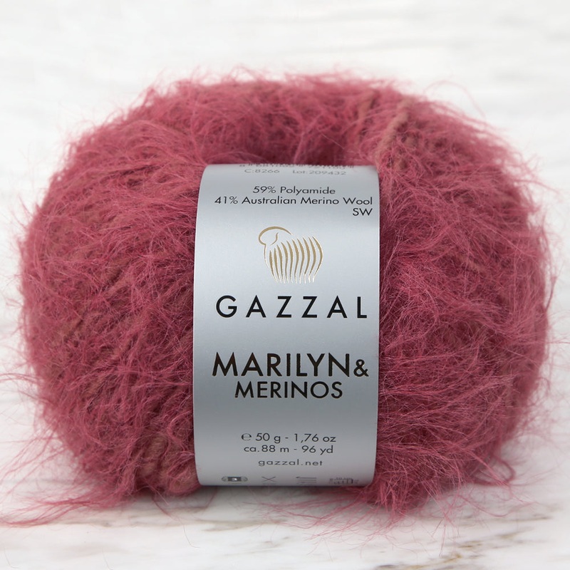 Gazzal Marilyn&Merinos Hand Knitting Yarn,Dried rose – 8266