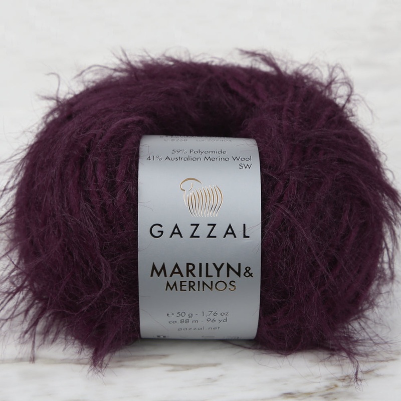 Gazzal Marilyn&Merinos Hand Knitting Yarn,Eggplant Purple – 8268