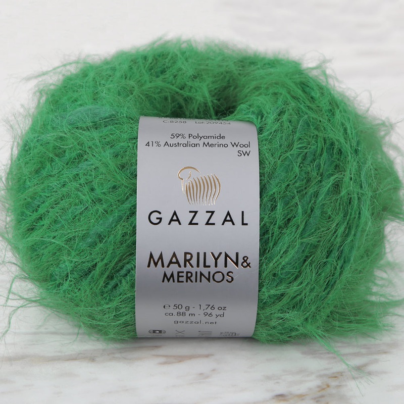 Gazzal Marilyn&Merinos Hand Knitting Yarn,Green – 8258