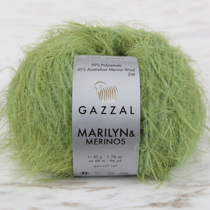 Gazzal Marilyn&Merinos Hand Knitting Yarn,Green – 8259
