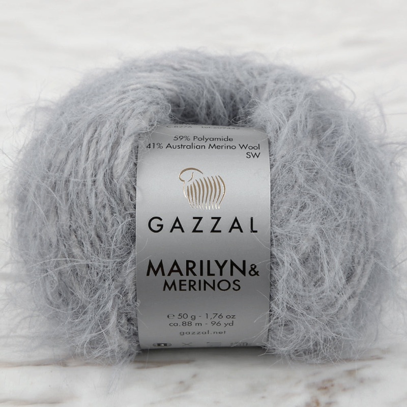 Gazzal Marilyn&Merinos Hand Knitting Yarn,Grey – 8276