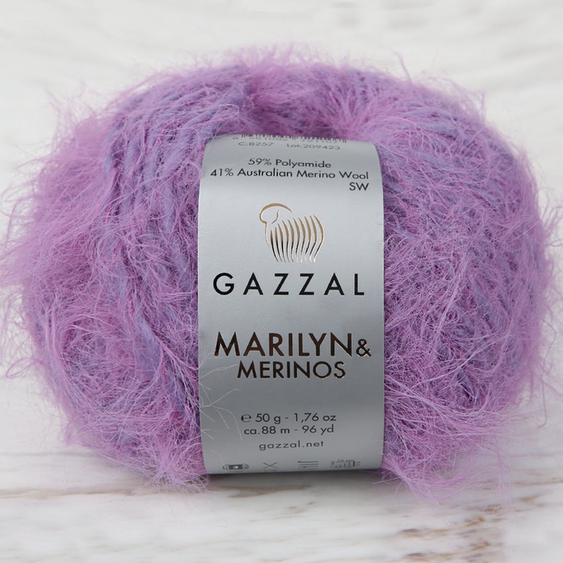Gazzal Marilyn&Merinos Hand Knitting Yarn,Lilac – 8257