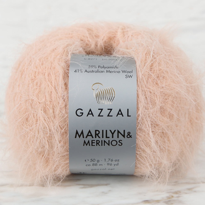 Gazzal Marilyn&Merinos Hand Knitting Yarn,Powder – 8271