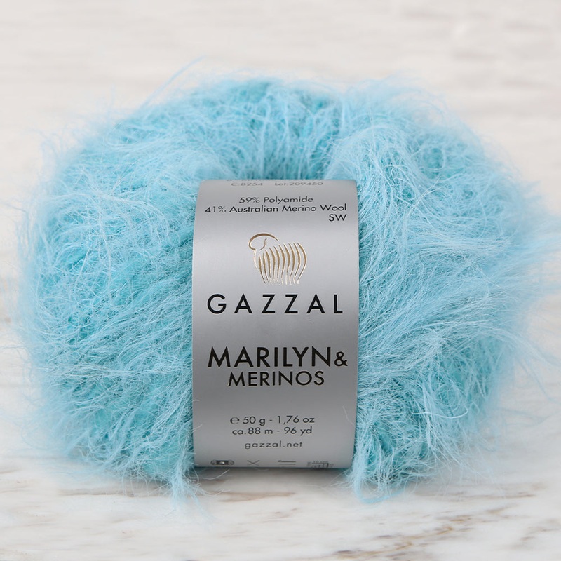 Gazzal Marilyn&Merinos Hand Knitting Yarn,Turquoise – 8254