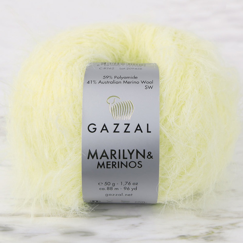 Gazzal Marilyn&Merinos Hand Knitting Yarn,Yellow – 8262