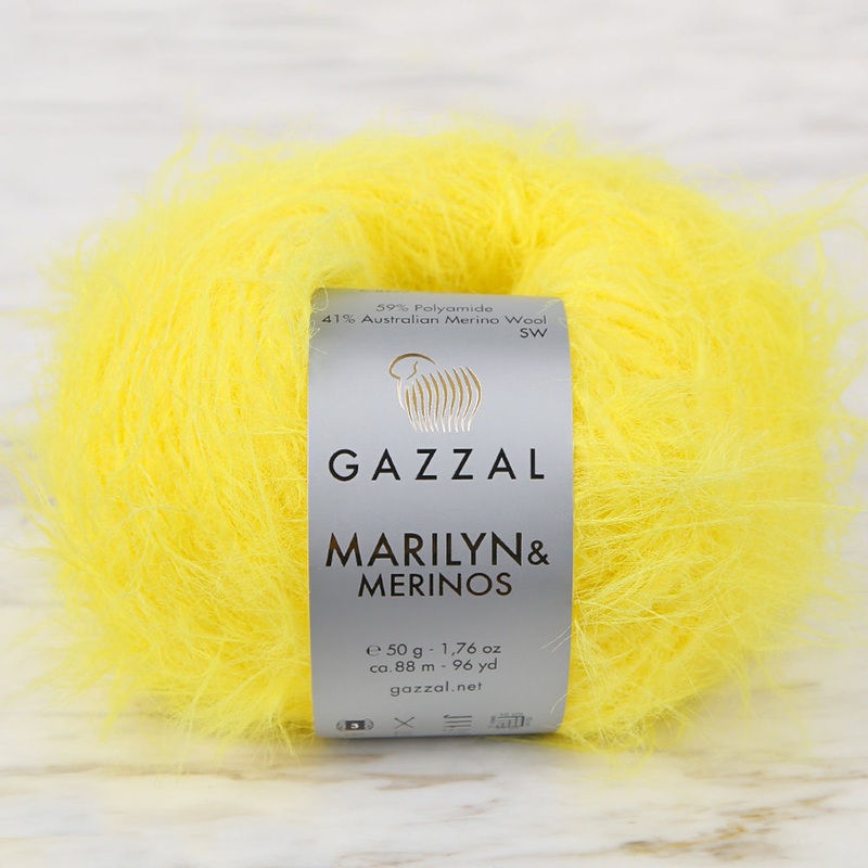 Gazzal Marilyn&Merinos Hand Knitting Yarn,Yellow – 8277
