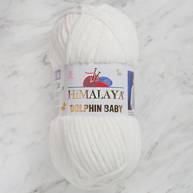 Himalaya Dolphin Baby Chenille Yarn, White – 80363
