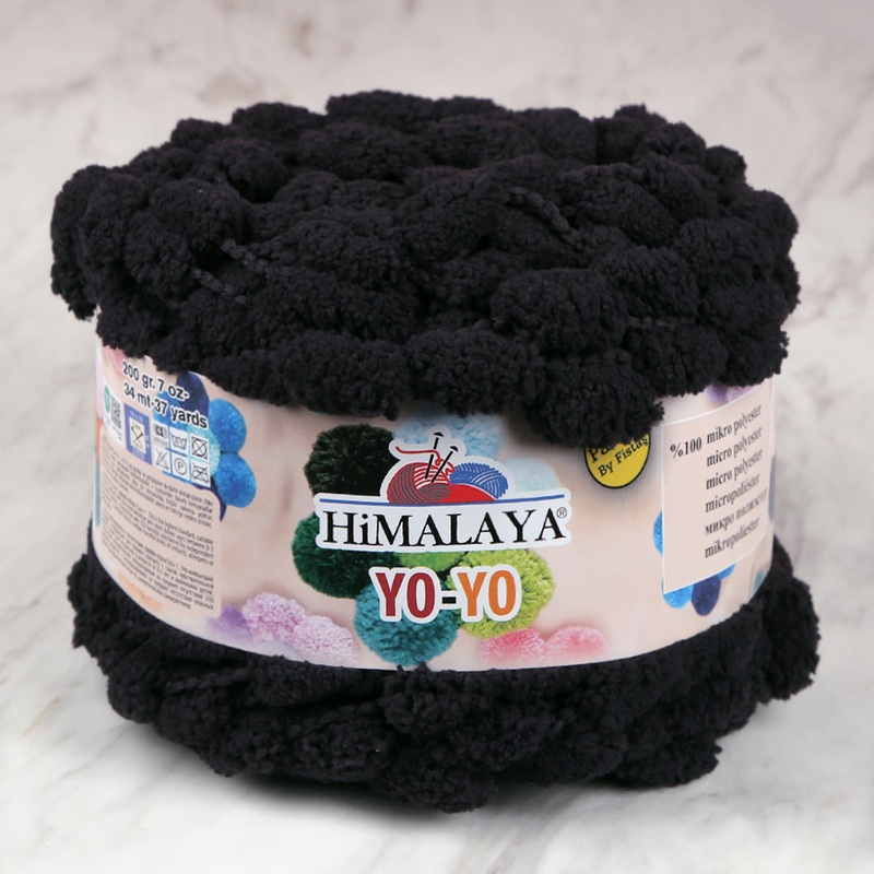 Himalaya Yo-Yo Hand Knitting Yarn , Black – 82126