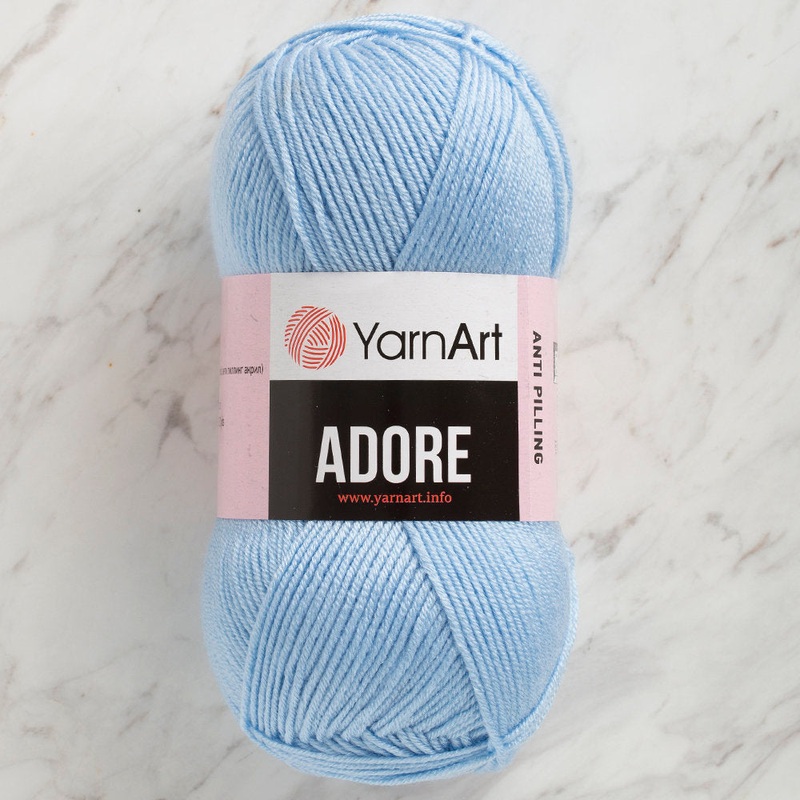 YarnArt Adore Anti-Pilling Yarn, Light Blue – 340