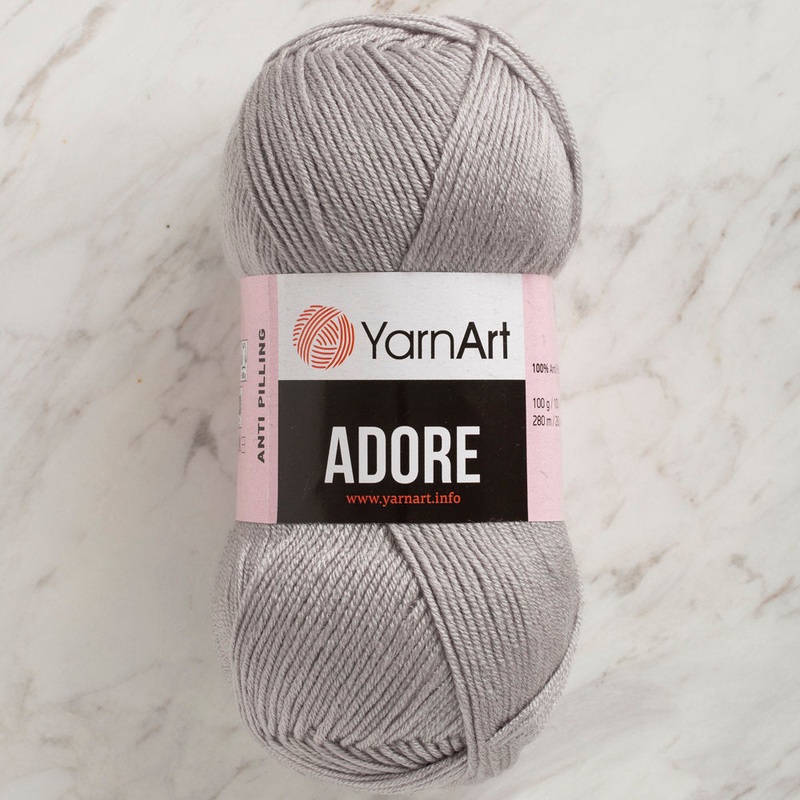 YarnArt Adore Anti-Pilling Yarn, Light Grey – 346