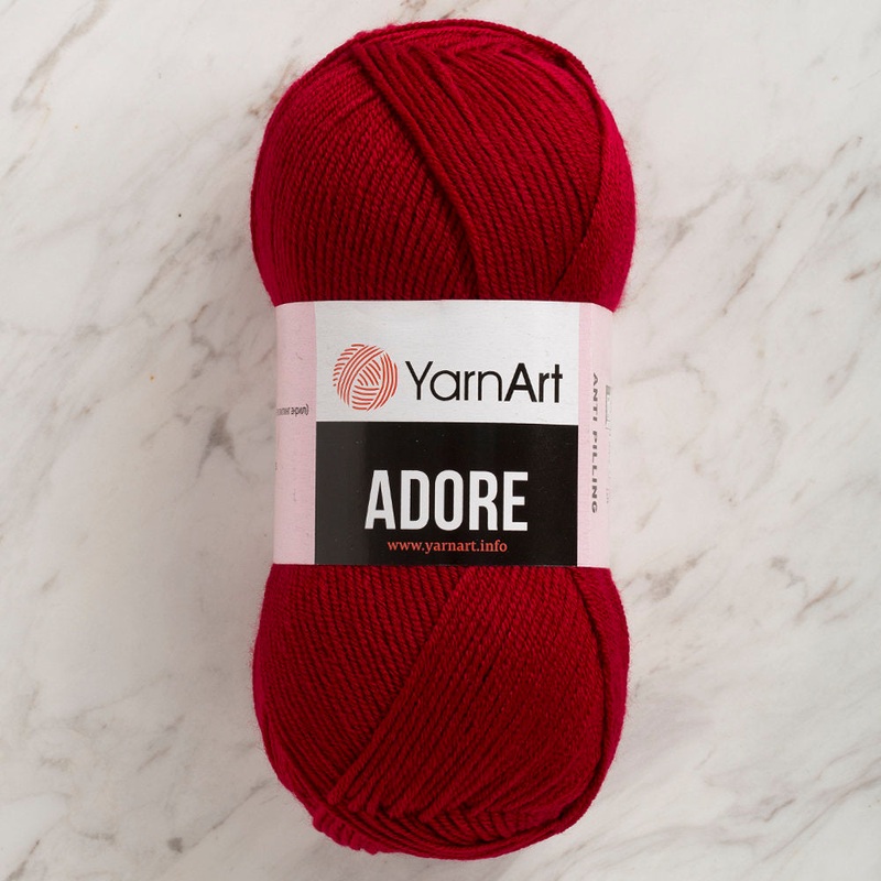 YarnArt Adore Anti-Pilling Yarn, Red – 353