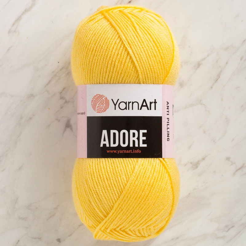 YarnArt Adore Anti-Pilling Yarn, Yellow – 332