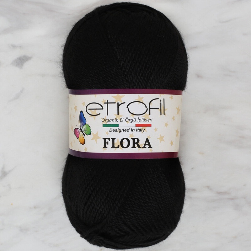 Etrofil Flora Knitting Yarn, Black – 70968