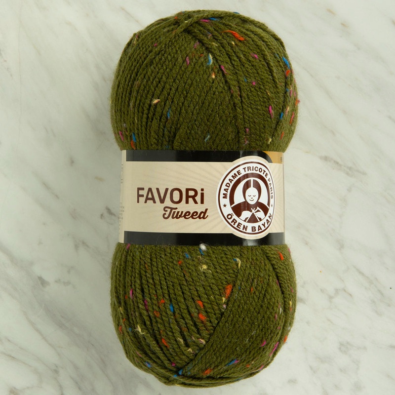 Madame Tricote Paris Favori Tweed, Green – 077A