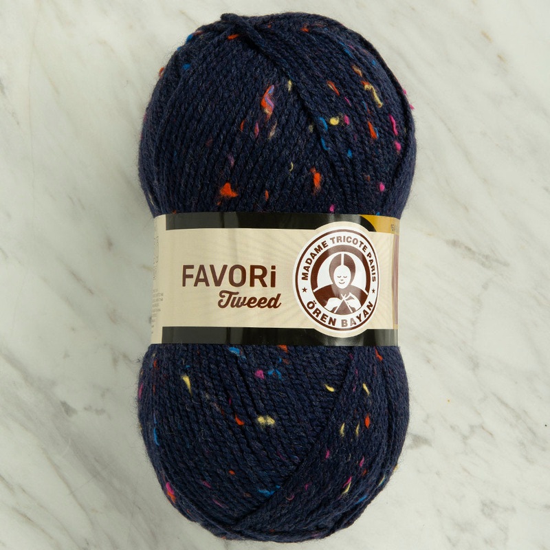 Madame Tricote Paris Favori Tweed, Navy – 019A