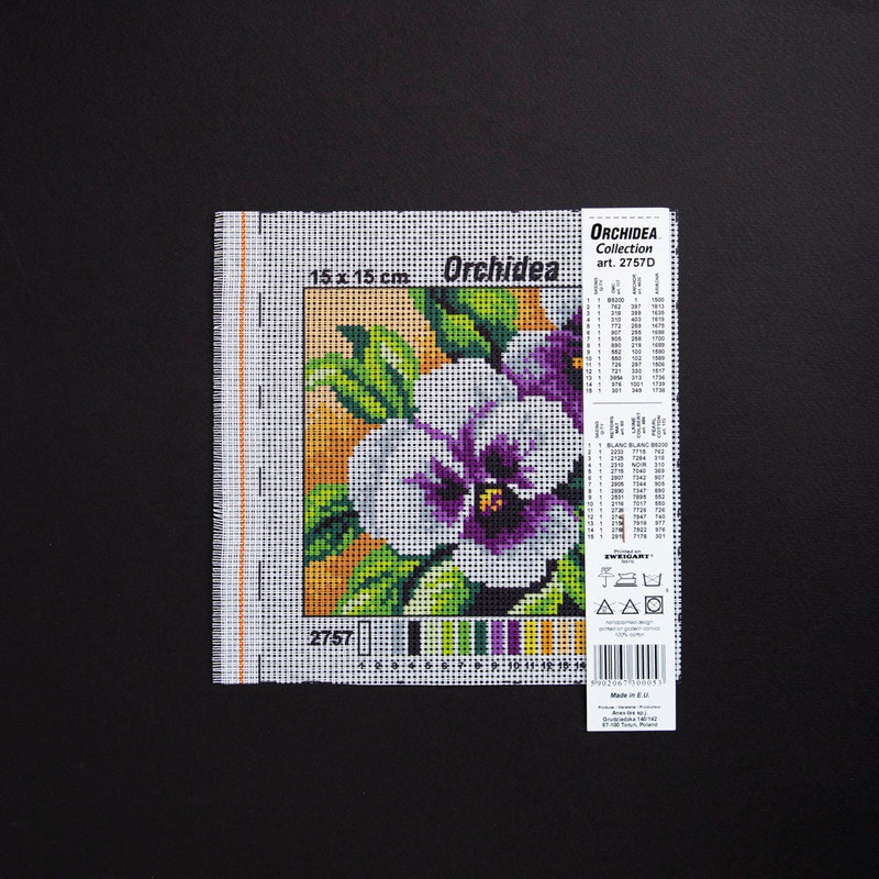 Orchidea 15x15cm Printed Gobelin, Pansy – 2757D