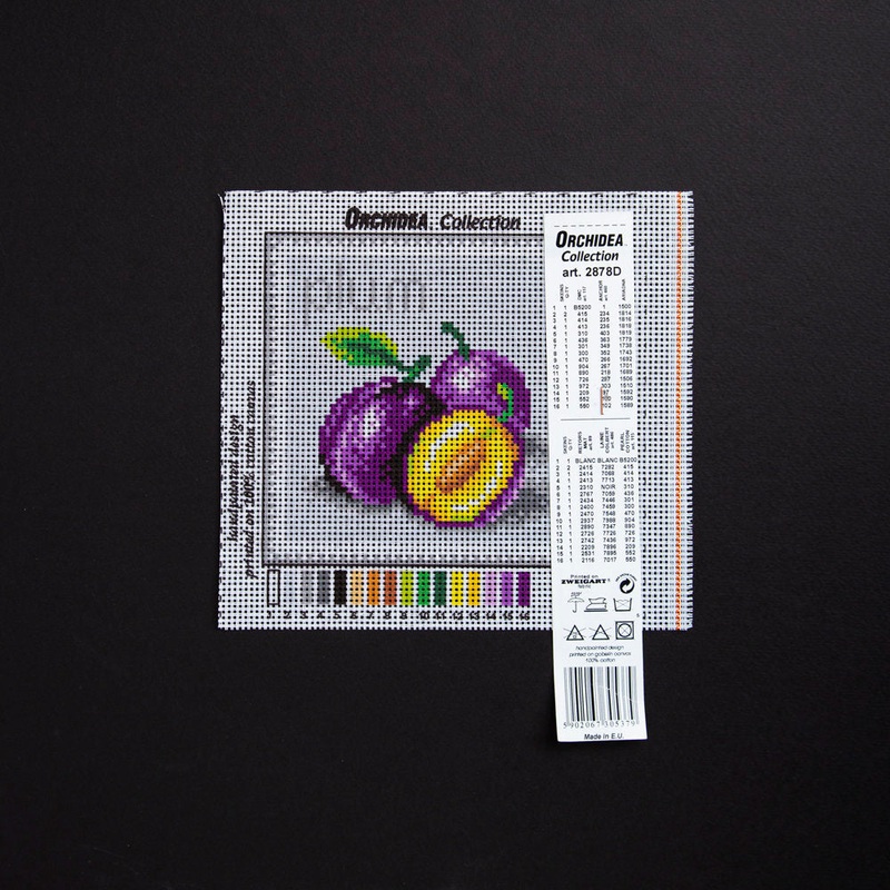 Orchidea 15x15cm Printed Gobelin, Plums – 2878D