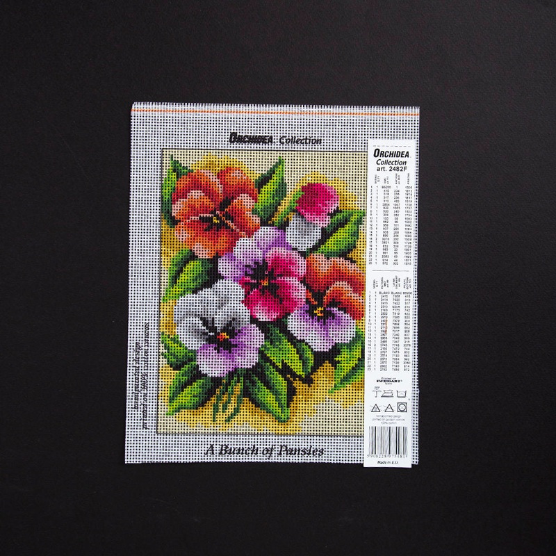 Orchidea 18x24cm Printed Gobelin, A Bunch of Pensies – 2482F