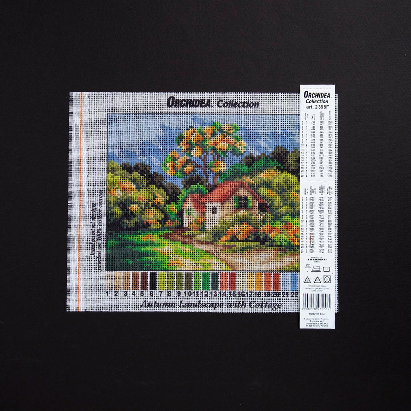 Orchidea 18x24cm Printed Gobelin, Autumn Landscape with Cottage – 2398F
