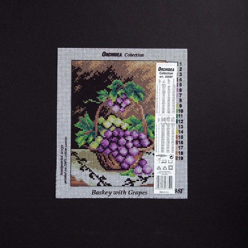 Orchidea 18x24cm Printed Gobelin, Basket with Grapes – 2098F