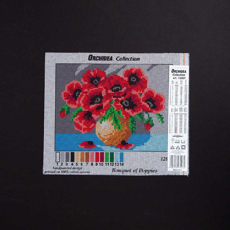 Orchidea 18x24cm Printed Gobelin, Bouquet of Poppies – 1298F